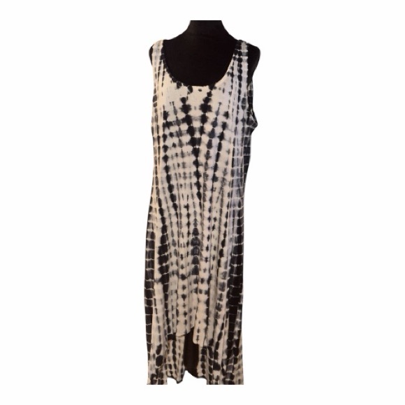 Marc New York Dresses & Skirts - Marc New York Black and White Tie-Dye Sleeveless Dress Size 1X